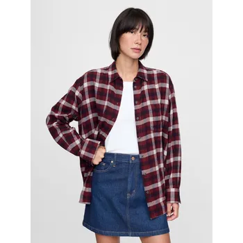 Dámská košile GAP Dámské Oversize flanelová košile Big Shirt GAP Červená XXS (2944204)
