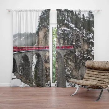 Závěs Sablio Závěs Vlak na mostě 2: 2ks 140x250cm