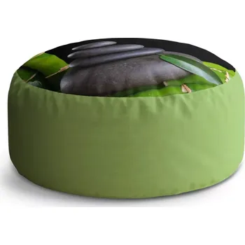 Taburet Sablio Taburet Circle Bambus a kameny: 38x48 cm