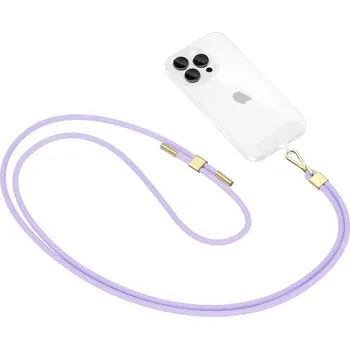 Tech-Protect C2S ROPE CROSSBODY Šňůrka / popruh na telefon - Fialová / zlatá