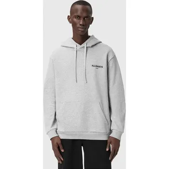 Pánská mikina Bavlněná mikina AllSaints pánská, šedá barva, s kapucí, vzorovaná, M022ND 09X, vel. XL