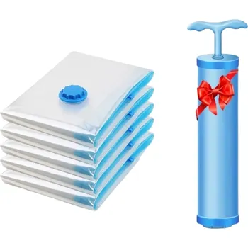 Obal na šaty Camerazar Sada 5 kusů vakuových pytlů na oblečení, vodotěsný organizér do skříně 60 x 80 cm