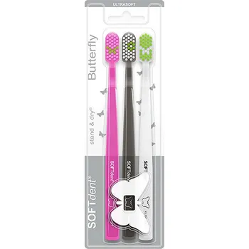 Zubní kartáček SOFTdent Butterfly Ultrasoft 3 ks