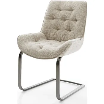 Jídelní židle DELIFE Jídelní židle Taimi-Flex tkanina Měkký béžová jídelní židle plochá grafitová