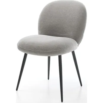Jídelní židle DELIFE Jídelní židle Nube-Flex strukturovaná látka Měkký šedá 4-nohá zúžená černá taštičkové pružiny