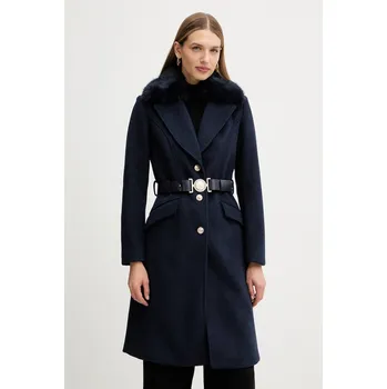 Dámský kabát Kabát s příměsí vlny Guess NEW PATRICE tmavomodrá barva, W5BL25 W2672 W5BL25.W2672 59X, vel. XL