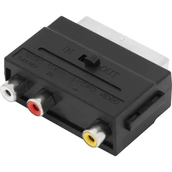 Audio kabel SCART s 3 RCA a přepínačem adaptéru
