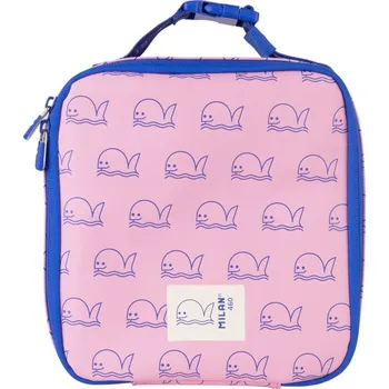 Svačinový box Izotermická taška na potraviny MILAN 460 (3,9 L) + 3x svačinový box - růžová