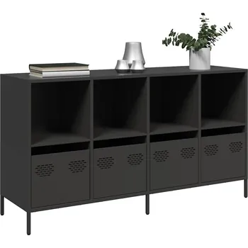 Příborník do zásuvky zahrada-XL Příborník černý 135 x 39 x 73,5 cm ocel válcovaná za studena 3307161