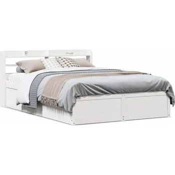 Postel zahrada-XL Rám postele s čelem bílý 135 x 190 cm masivní borovice 3307099