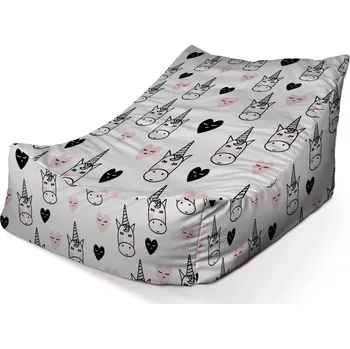 Sedací pytel Sablio Sedací vak Lounge Hlava jednorožce - 80 x 95 x 50 cm