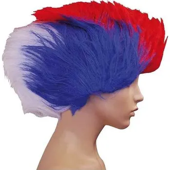 Karnevalová paruka Fan paruka SPORT TEAM FAN PARUKA UNI Modrá, Bílá, Červená