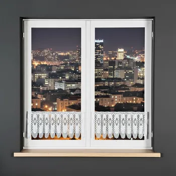 Záclona Dekorační metrážová vitrážová záclona IRENA bílá výška 30 cm MyBestHome Cena záclony je uvedena za běžný metr, kod: 107806