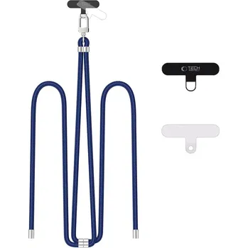 Tech-Protect C7S ROPE CROSSBODY Šňůrka / popruh na telefon - NAVY BLUE/SILVER