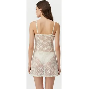 Dámské noční prádlo Hunkemöller Noční košilka Darcy 302686 Béžová Slim Fit XL