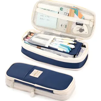 Penál Camerazar Prostorný tmavě modrý penál s klasickým organizérem