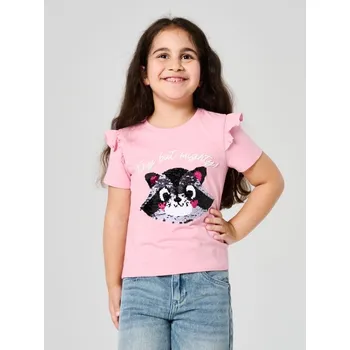 Sinsay - Tričko s potiskem - růžová - 504FV-38X - 504FV-38X-104