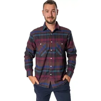 Pánská košile Pánská flanelová košile Luiz Bruno čoko kostka velikost 41