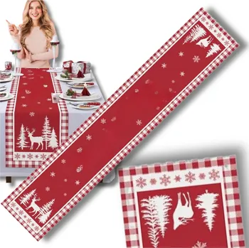 Vánoční dekorace Camerazar Červený ubrus na vánoční stůl