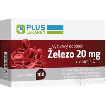 Přírodní produkt PLUS LÉKÁRNA Železo 20 mg + vitamín C tbl 100 ks