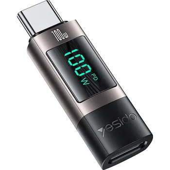 Datové redukce Adaptér Yesido OTG GS24 USB-C - USB-C s LCD displejem černý