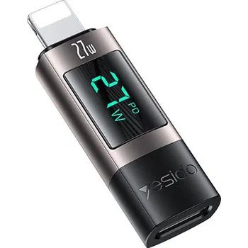 Datové redukce Adaptér Yesido OTG GS25 Lightning - USB-C s LCD displejem černý