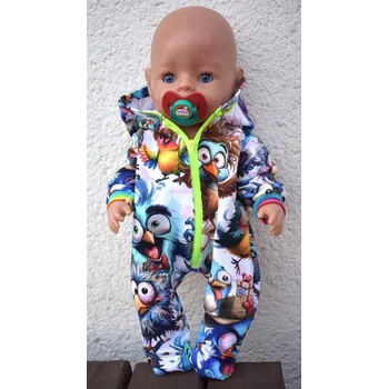 Doplněk pro panenku Overal "bláznivý ptáčci"