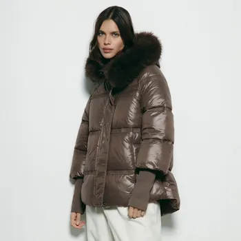 Dámský kabát Reserved - Prošívaná bunda - šedobéžová - 672AY-74X - 672AY-74X-XL