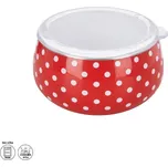 Miska smalt TEČKA červená/bílá průměr 13 cm