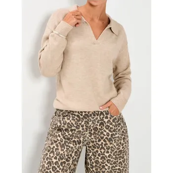Dámský svetr Sinsay - Svetr s límečkem - béžová - 979HK-08M - 979HK-08M-XS