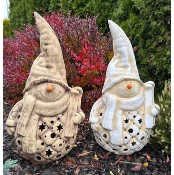 Zahradní dekorace Makra Sněhulák velký 50 x 28 cm Bílá