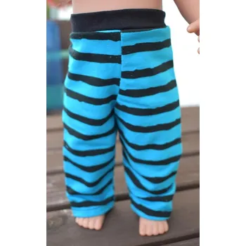 Doplněk pro panenku Legíny modročerné proužky