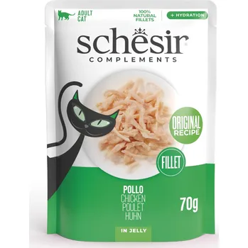 Krmivo pro kočku 6x70g Schesir Complements Filet v želé - kuřecí