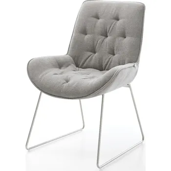 Jídelní židle DELIFE Jídelní židle Taimi-Flex látka Měkký šedá tenká podnož nerezová ocel