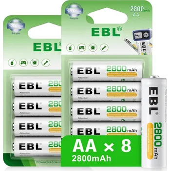 Článková baterie EBL nabíjecí AA baterie 2800mAh 1,2V Mignon - 8ks