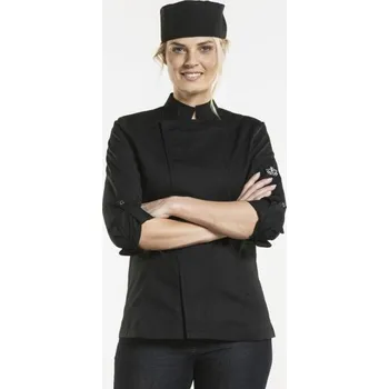 Gastro oděv Chaud Devant | Dámský kuchařský rondon Biker SFX Black - Black / L / L / černá