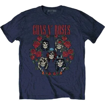 Pánské tričko Guns N' Roses Tričko Skulls Wreath Unisex Navy Blue L