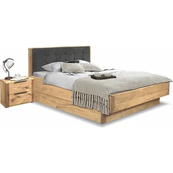 Postel Postel s úložným prostorem a roštem Deviner, 140x200, masiv dub - černá ekokůže