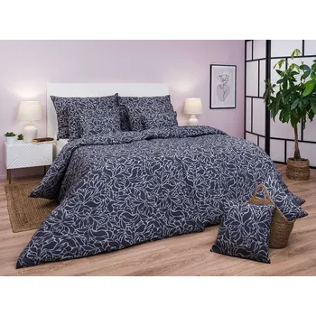 Povlečení DADKA VRACOV Povlečení krep Sorat tmavě šedý 240x200, 2x70x90 cm