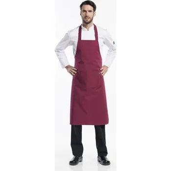 Kuchyňská zástěra Chaud Devant | Kuchářská zástěra s náprsenkou Burgundy - Red / W75 - L100 cm / W75 - L100 cm / červená