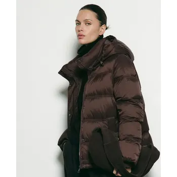 Dámský kabát Reserved - Prošívaná péřová bunda - hnědá - 711HD-88X - 711HD-88X-XL