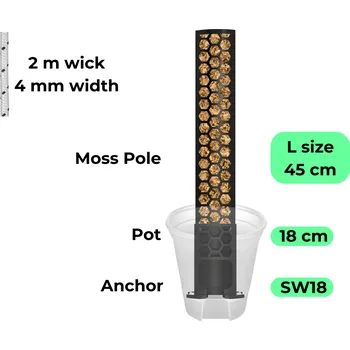 Stojan na květiny Samozavlažovací kotevní sada / kotva, květináč a tyč - 18 cm , Černá