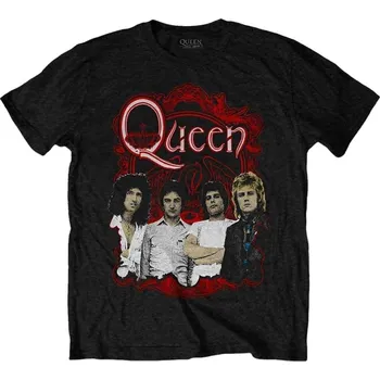 Pánské tričko Queen Tričko Ornate Crest Photo Unisex Black M