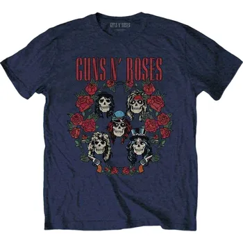 Pánské tričko Guns N' Roses Tričko Skulls Wreath Unisex Navy Blue 2XL