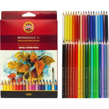 Výtvárné potřeby Pastelky KOH-I-NOOR Mondeluz, akvarelové, sada 36 ks