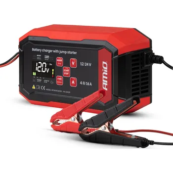Nabíječka autobaterie Nabíječka digitální BOOST AGM GEL STD LiFePo4 MAX 16A 12/24V PRO AMiO-04529