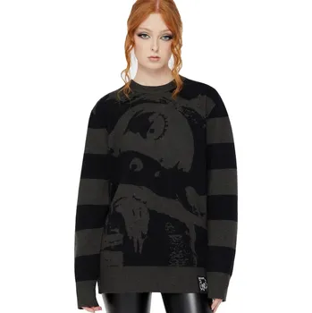 Pánský svetr svetr unisex Corpse Bride - Emily Stripe - KILLSTAR - KSRA013325