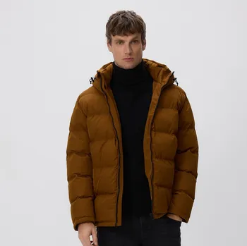 Dámský kabát Reserved - Prošívaná bunda s kapucí - zlatavá hnědá - PK235-82X - PK235-82X-S