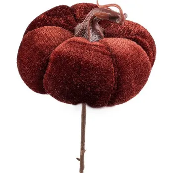 umělá květina Zápich sametová dýně - 3 rezavá tmavá