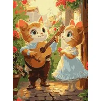 Set školních potřeb Malowanie po numerach - Kocie romanse 30x40cm